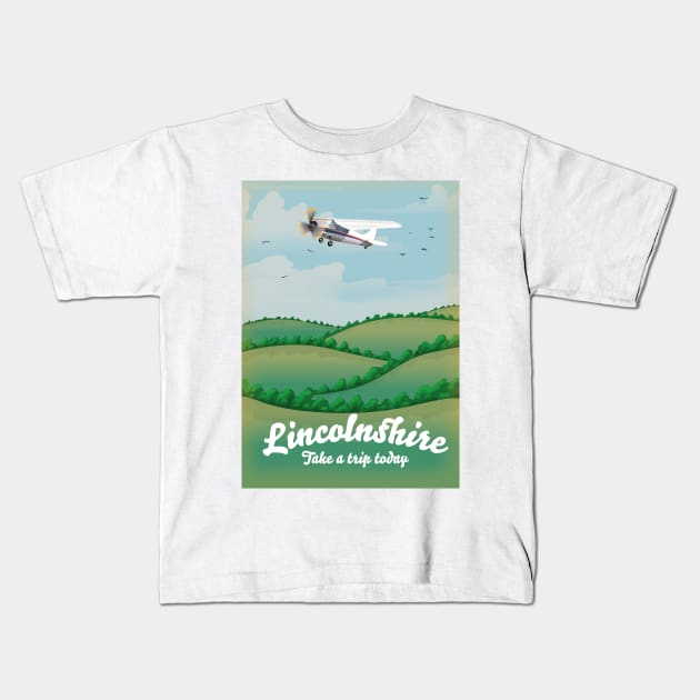 Lincolnshire Rural Travel poster Kids T-Shirt by nickemporium1